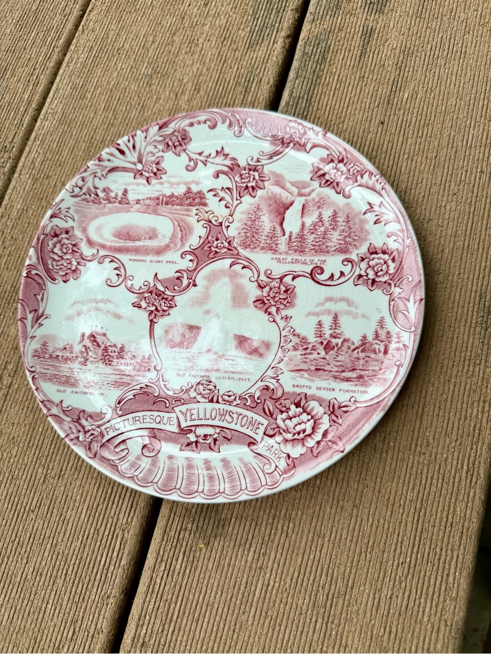 Antique Yellowstone Collectors Plate Old English Staffordshire Ware